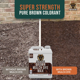 PETRAMAX Petra Brown Mulch Dye application bucket ready for even coverage.