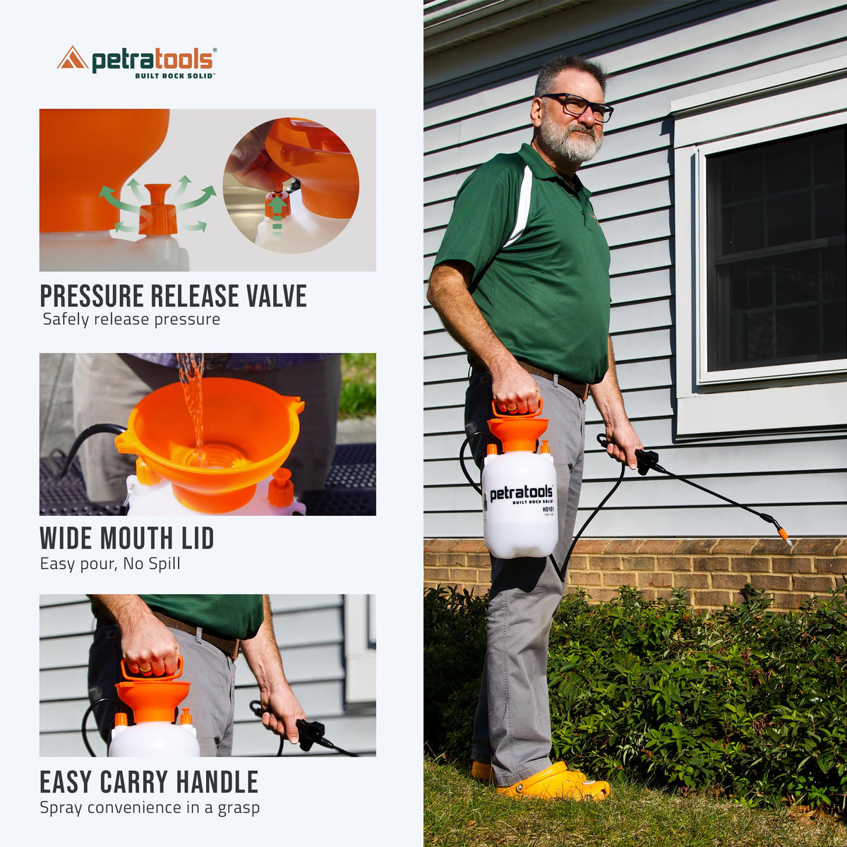 PetraTools HD101 ergonomic handle reduces hand fatigue.