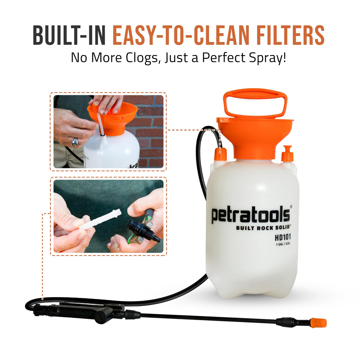 PetraTools HD101 two nozzles for mist and jet options.