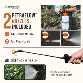 Petratools HD201 includes two nozzles for misting and spot spraying
