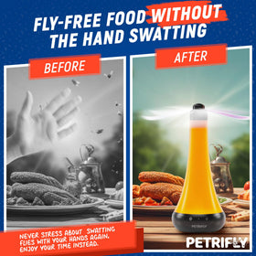 PETRI Fly Fans table anti-bug light deters insects with amber illumination