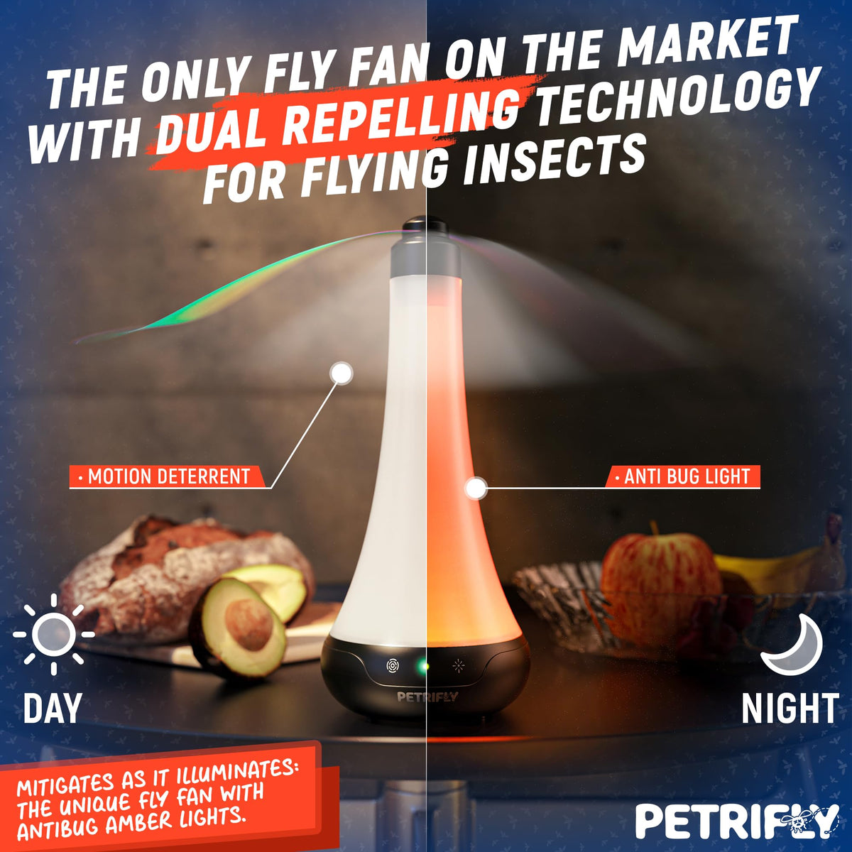 PETRI Fly Fans table holographic coating ensures safe, quiet operation