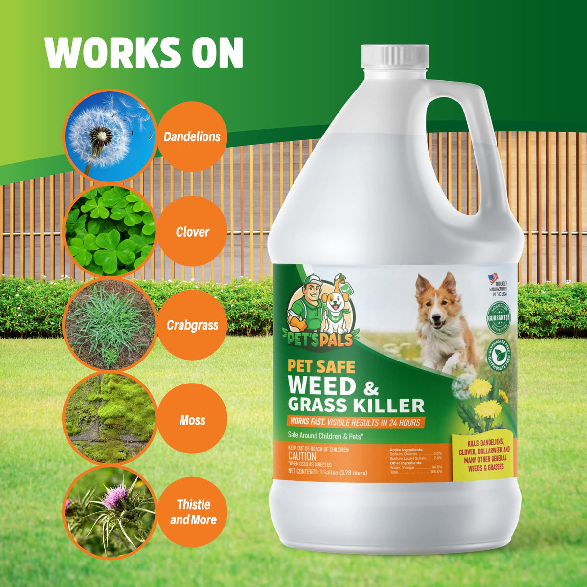 PET'S PALS bee-safe formula protecting pollinator-friendly spaces during outdoor chores.