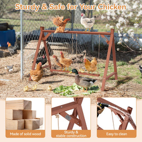 Petsfit solid fir wood perch withstands sun and rain for durable outdoor roosting.