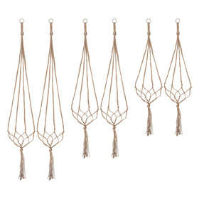 Petutu indoor macrame plant hangers six-pack for stylish room display.