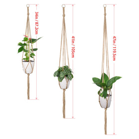 Petutu macrame hanger with three sizes enables flexible pot fit.