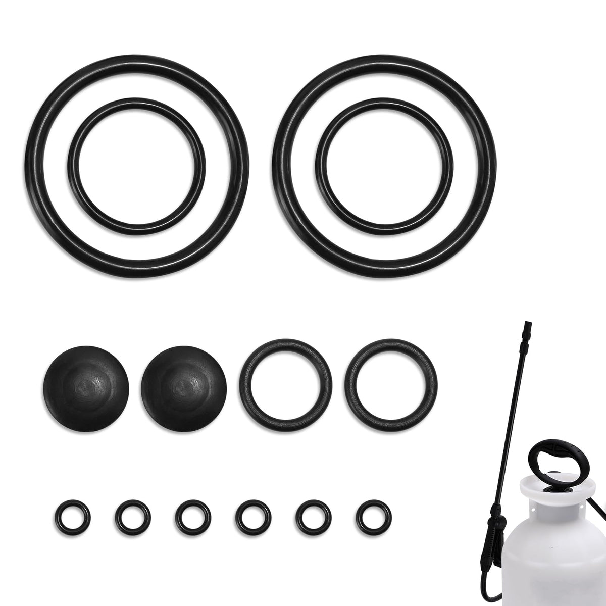 PEUTIER gasket kit for Chapin 20000 with 12 gaskets in four sizes for tight seals