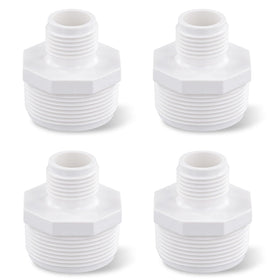 PEUTIER PVC garden hose adapters shown as a 2-pack ready for pools and pumps.