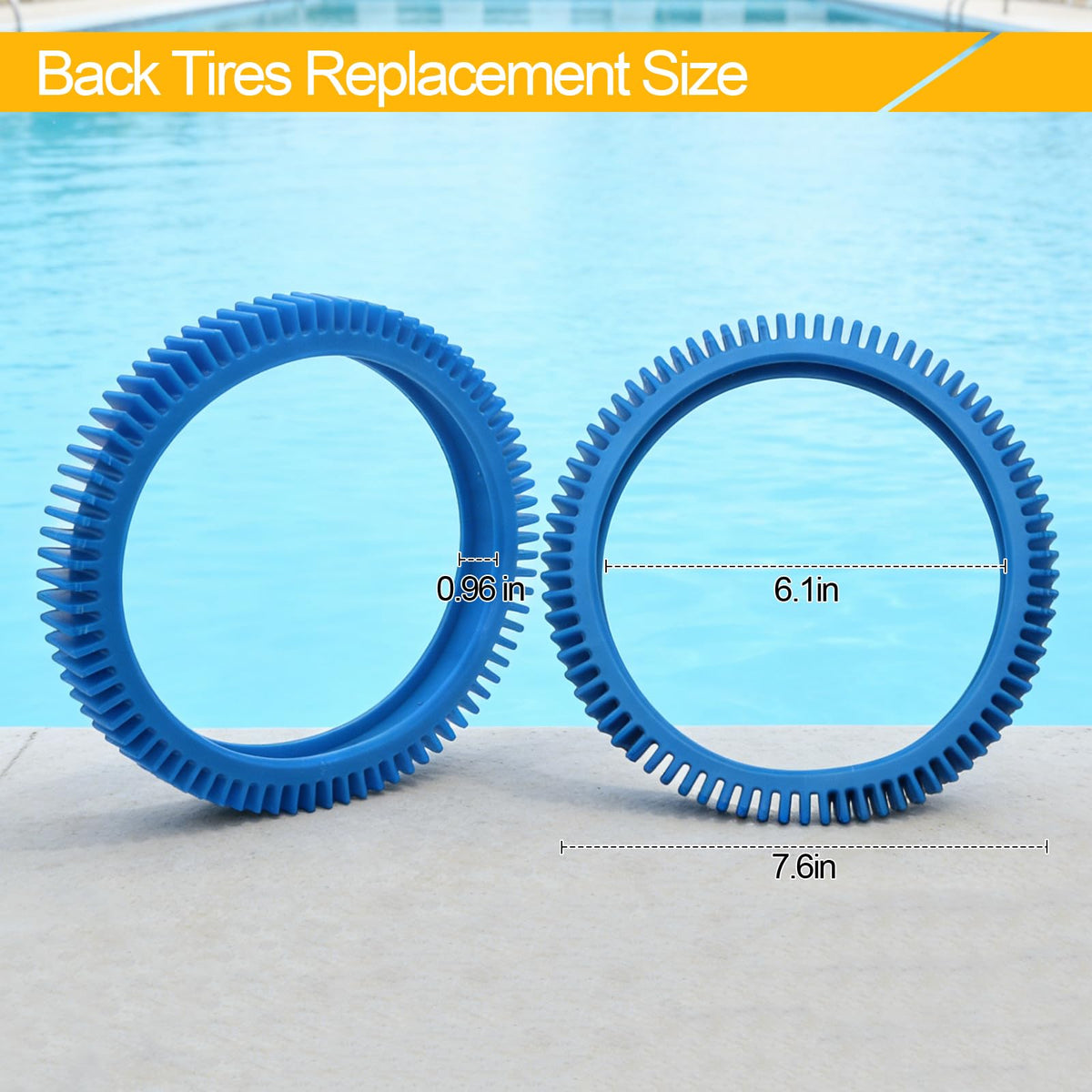 PWEOW rear tire with Super Hump design for Hayward cleaners, enhancing stability.