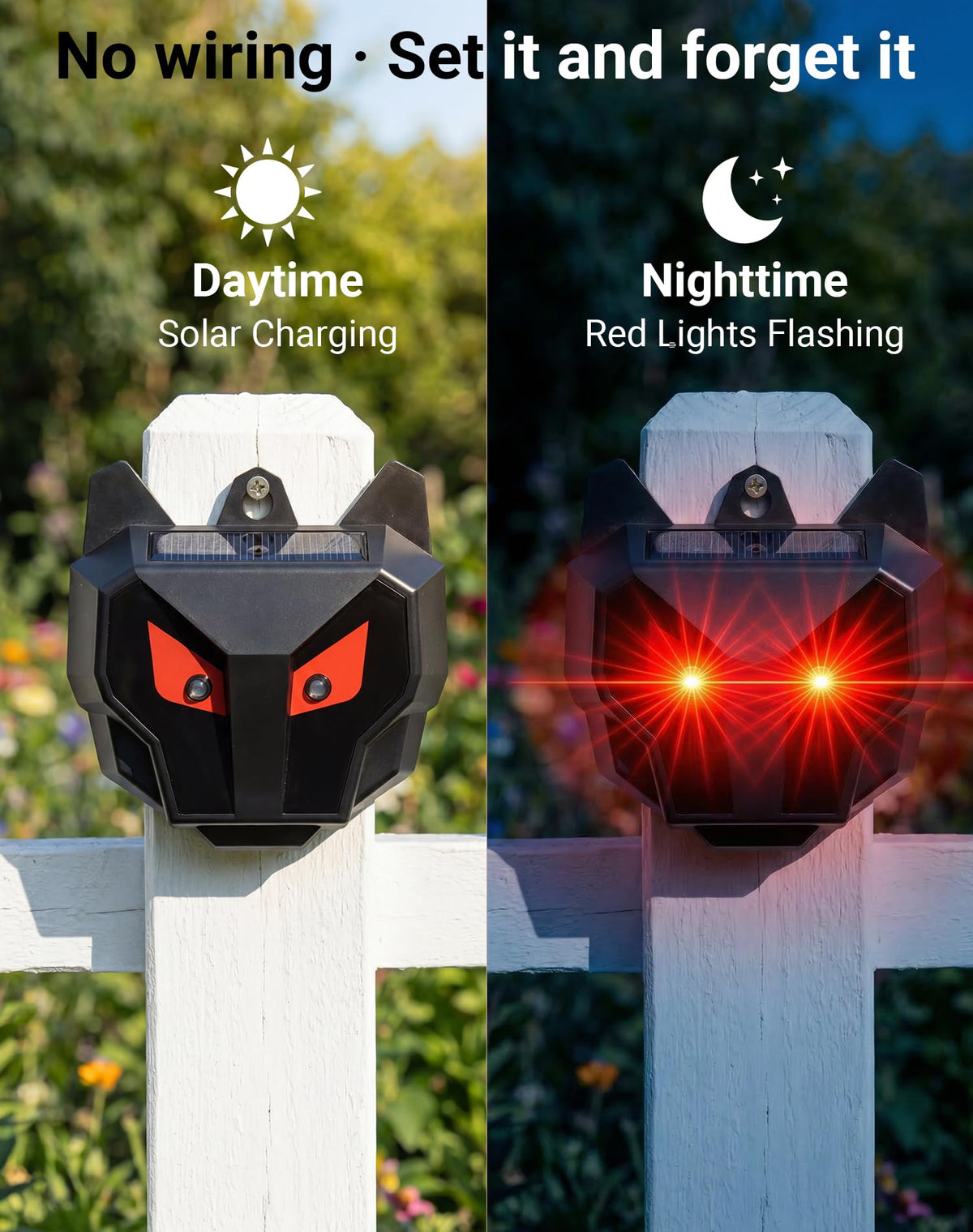 PEXPEL solar panel and dusk-to-dawn sensor provide energy-saving night protection outdoors