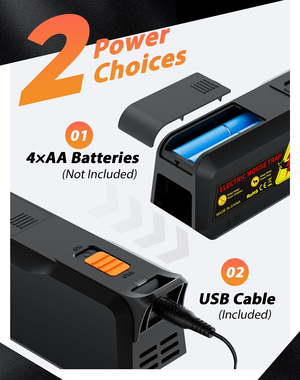 PEXPEL USB and battery operation provides flexible power options.