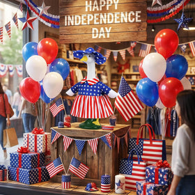 Pextian Fourth of July goose decor ready for porch celebrations.