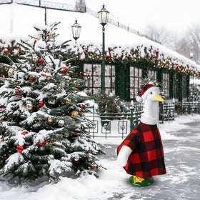 Pextian Goose Outfit adds charming seasonal touch to yard decor.
