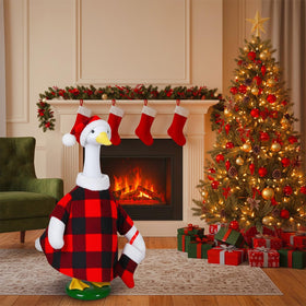 Pextian Holiday Goose Outfit shown on a 23-inch goose for outdoor decoration.