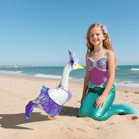 Pextian Mermaid Goose Outfit mermaid dress creates stylish, whimsical statue decor.