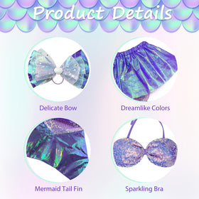 Pextian Mermaid Goose Outfit sequins bikini adds sparkle for summer decor.