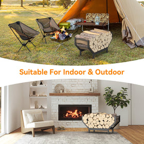 Elevated legs keep wood dry and easy to access underneath