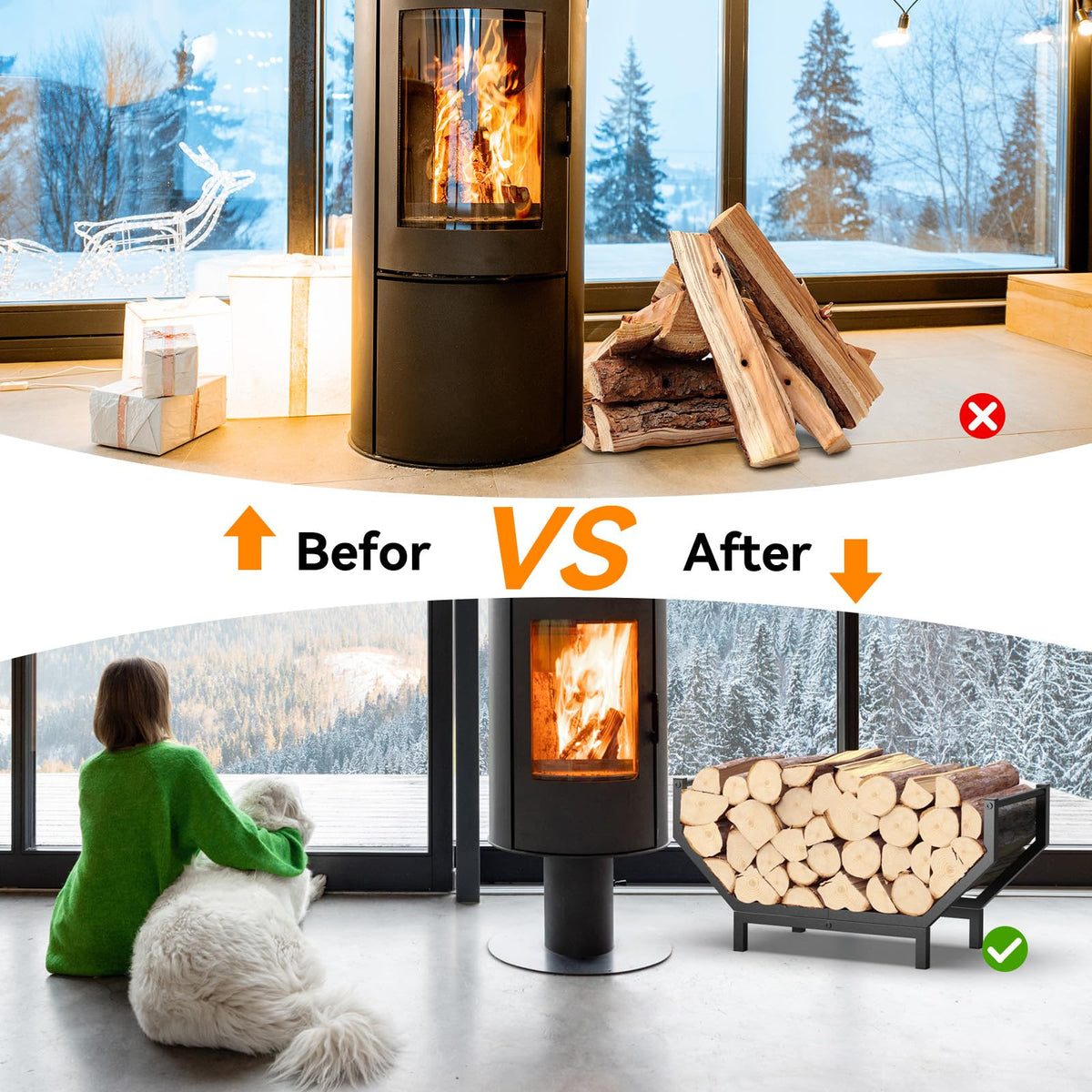 Waterproof design keeps firewood dry for ready use