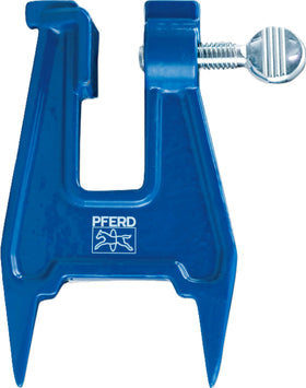 PFERD chainsaw bar filing vise enables outdoor sharpening setup for field maintenance.