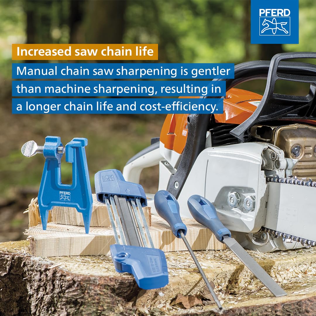 PFERD chainsaw bar filing vise features a portable design for on-the-go maintenance.