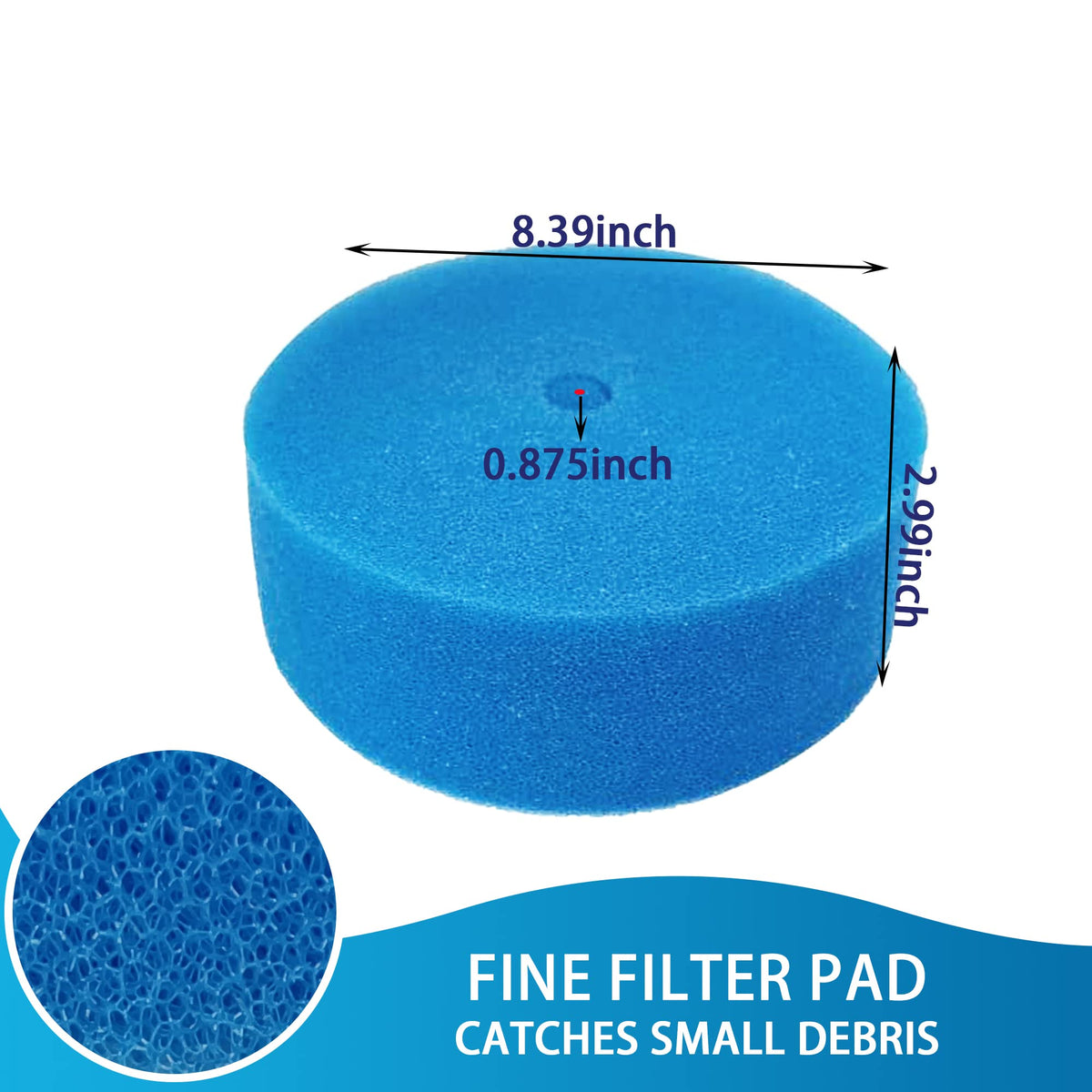 Pftjujudan Aquanique fine filter pad for QFP1250UV catches fine particles
