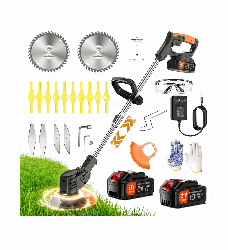 PFYELYI weed wacker battery-powered in action for fast, efficient lawn cleanup.
