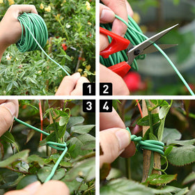 PGarden-EZ green soft twist tie protects stems with gentle wrap.