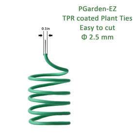 PGarden-EZ Plant Ties securing tomatoes on a stake in a garden.