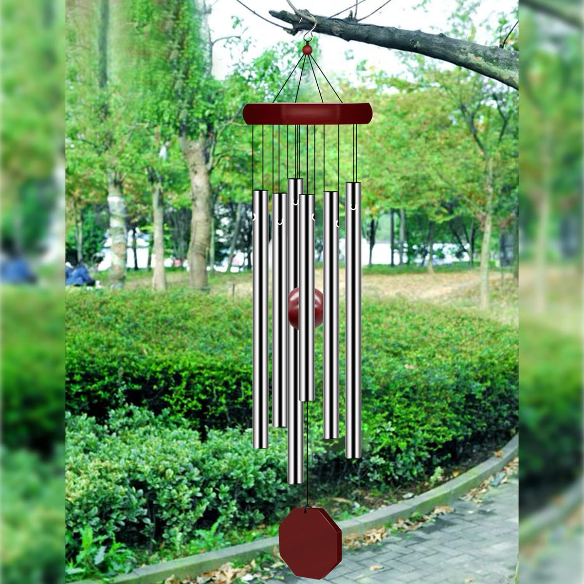 Pgzsy chimes blend with garden decor as a subtle home accent.