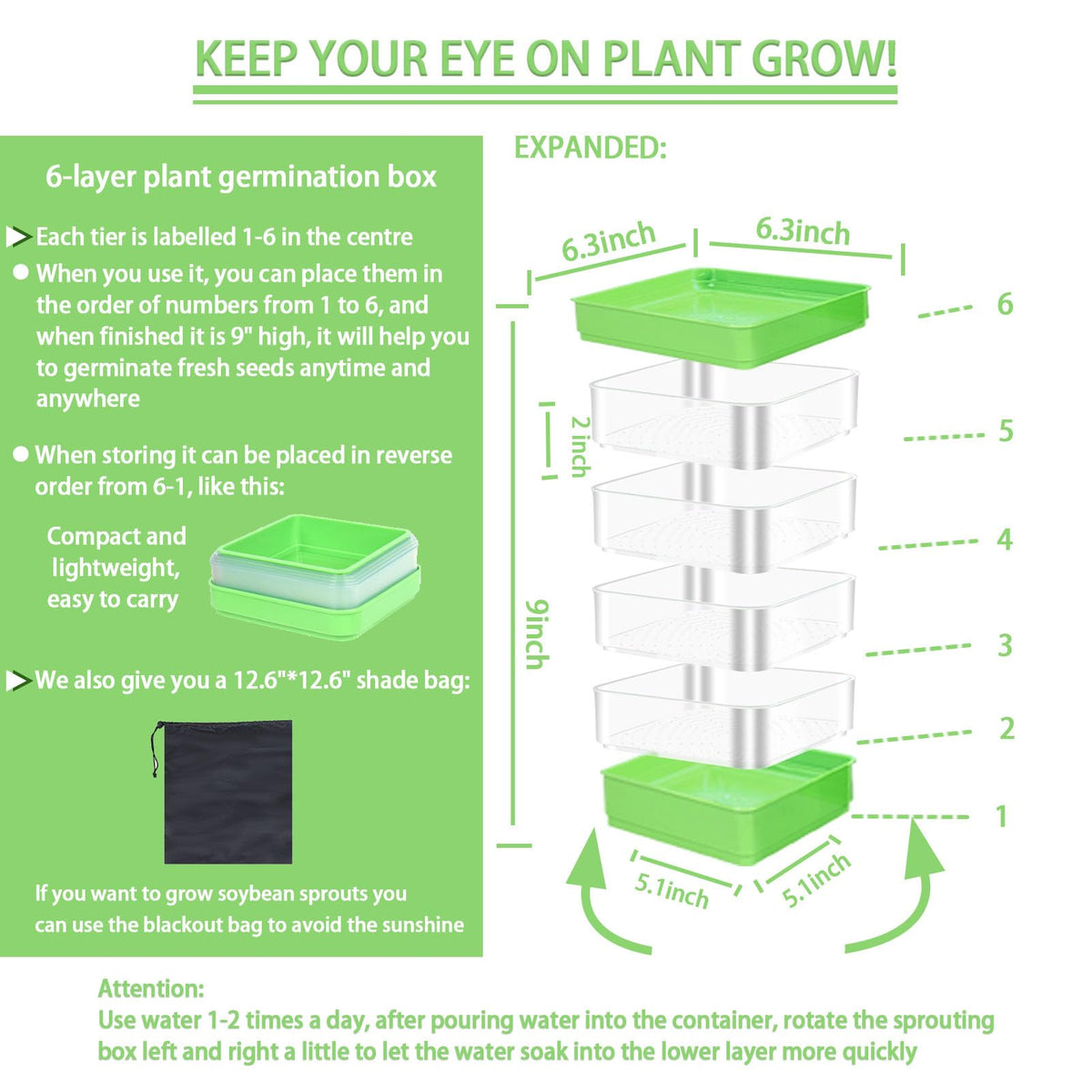 PHAIN food-grade PP material trays are durable and reusable for sprouting.