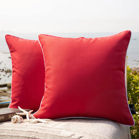 Phantoscope outdoor pillow cover in red 18x18 with waterproof protection.