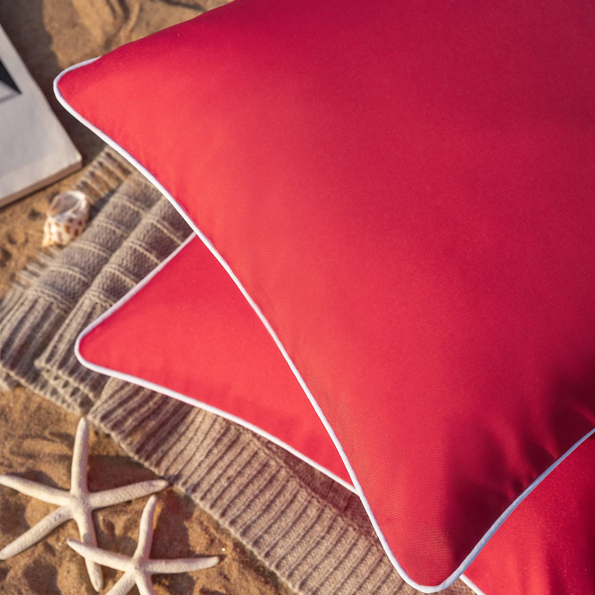 Phantoscope red 18x18 pillow cover for outdoor cushions.