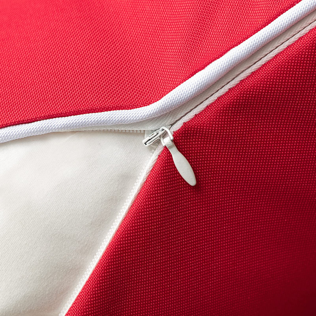 Phantoscope decorative red 18x18 pillow cover with hidden zipper.
