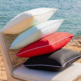 Phantoscope indoor-outdoor red 18x18 pillow cover, fade-resistant.