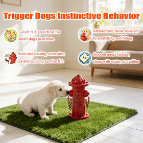 Phaxth 7-8-inch metal hydrant showing compact potty training size.