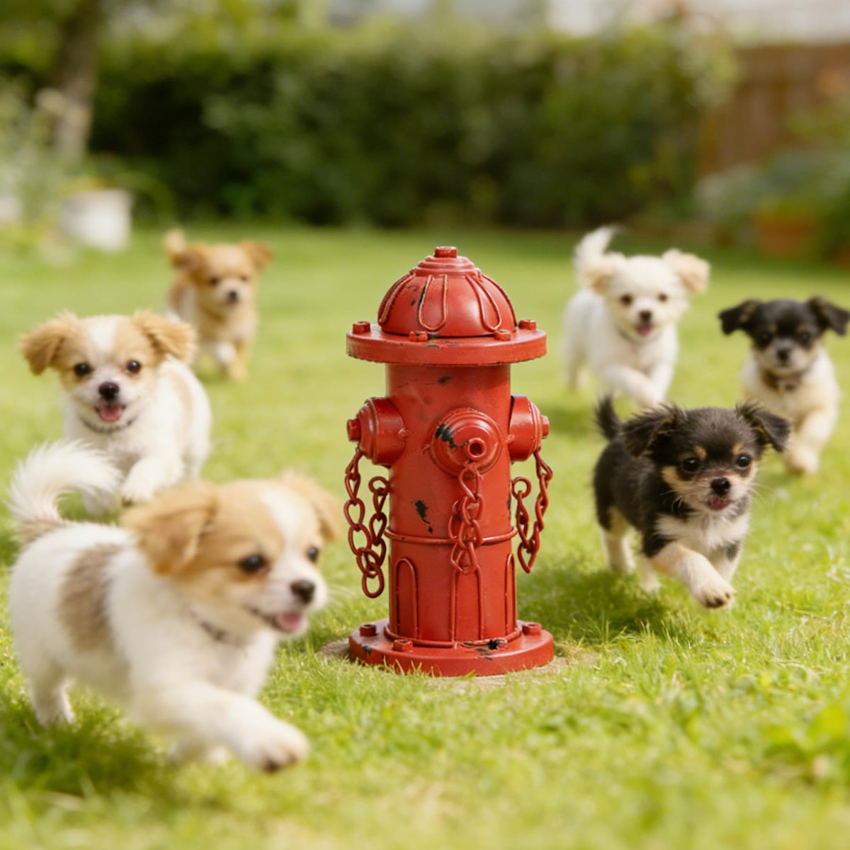 Phaxth male-dog potty cue for a designated pee area in home or yard.