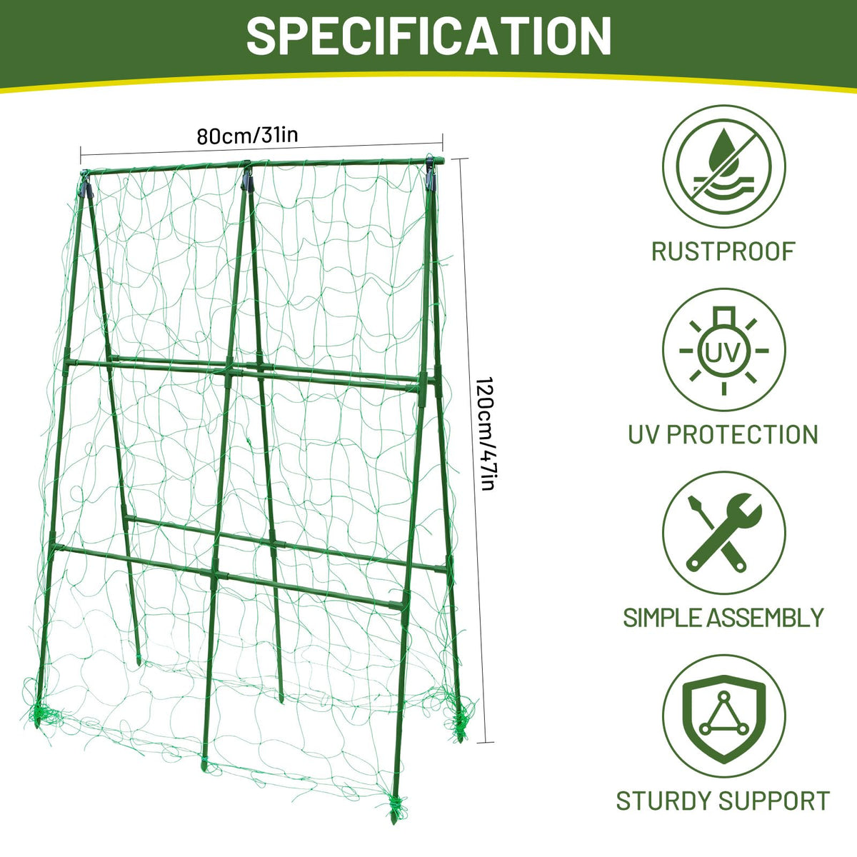 PHENEAHILL compact a-frame trellis assembly is tool-free and quick