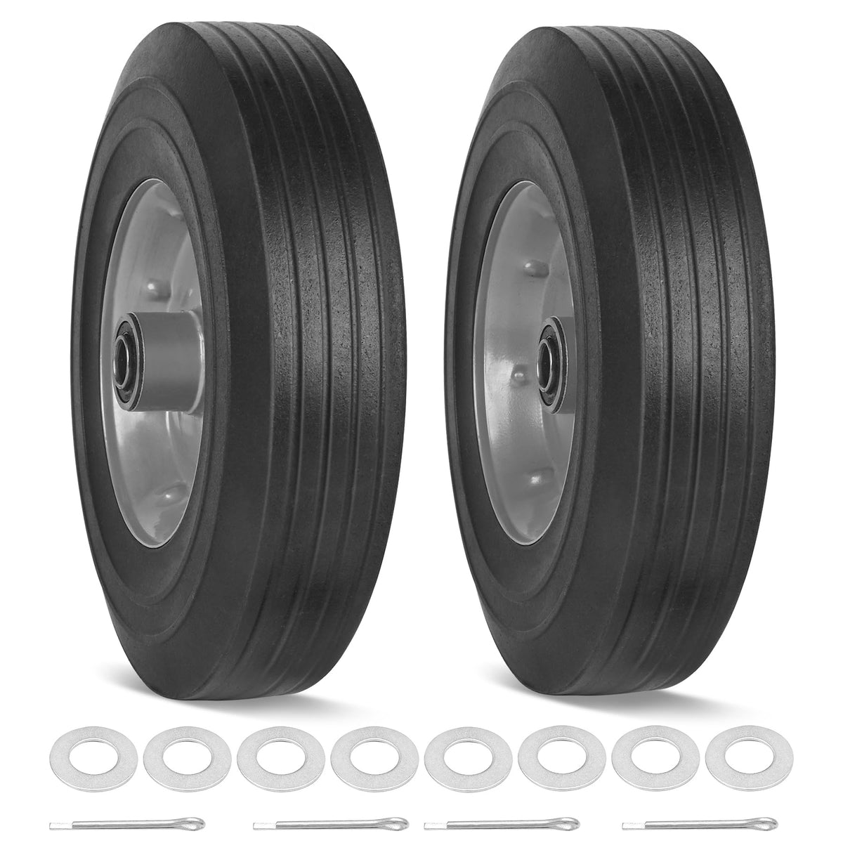 Phepetroll 10-inch flat-free tire on a dolly delivering reliable puncture-free performance.