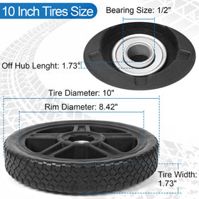 Phepetroll 10inch wheels kit side view highlights quick install hardware for fast DIY replacements