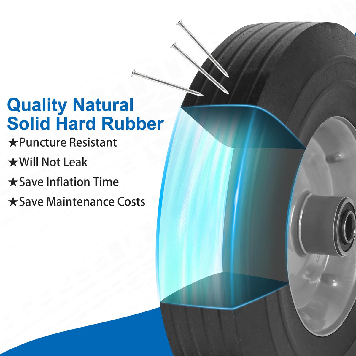 Phepetroll 5-8 inch axle compatible wheel simplifies cart replacement.