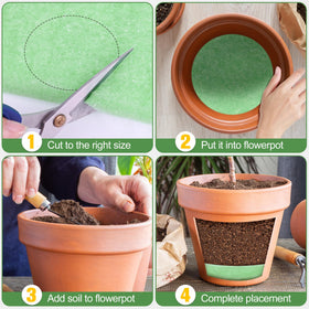 Phepetroll cut to fit filler lets you customize planter depth