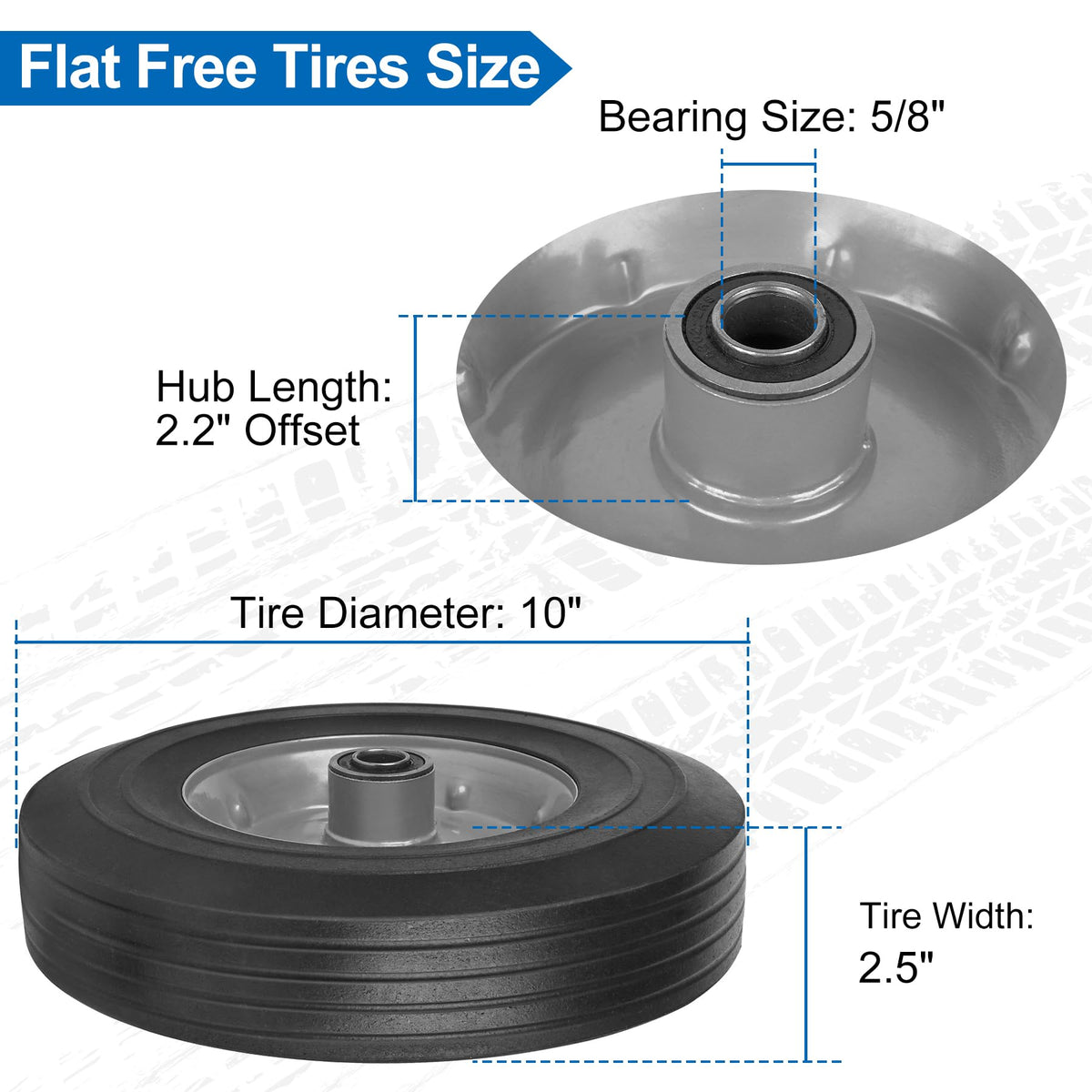 Phepetroll solid rubber tire construction provides durable support for busy workdays.