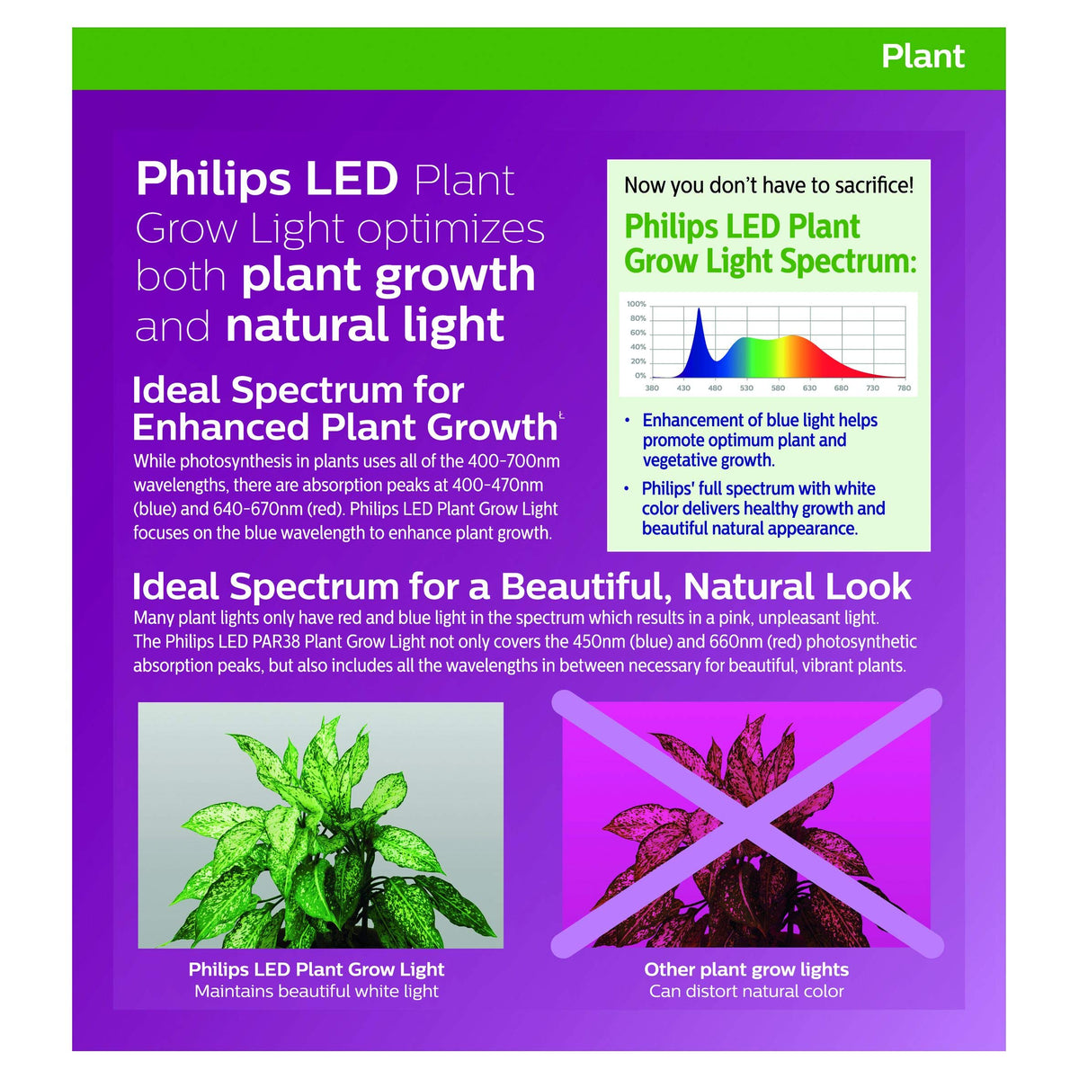 Philips LED PAR38 lasts up to 25,000 hours for fewer replacements.
