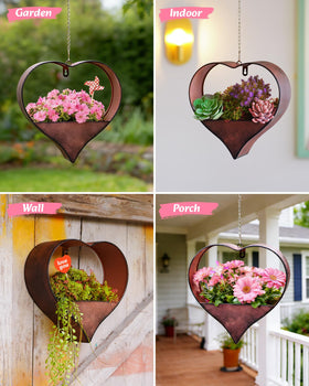 Philodwell heart planter complements living rooms, patios, or offices with rustic charm.