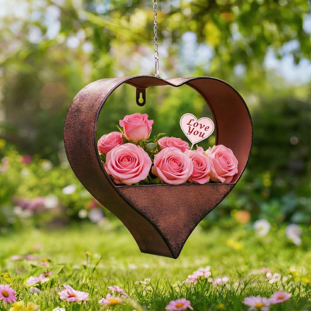 Philodwell heart-shaped hanging planter for indoor and outdoor display adds romantic charm to any space.