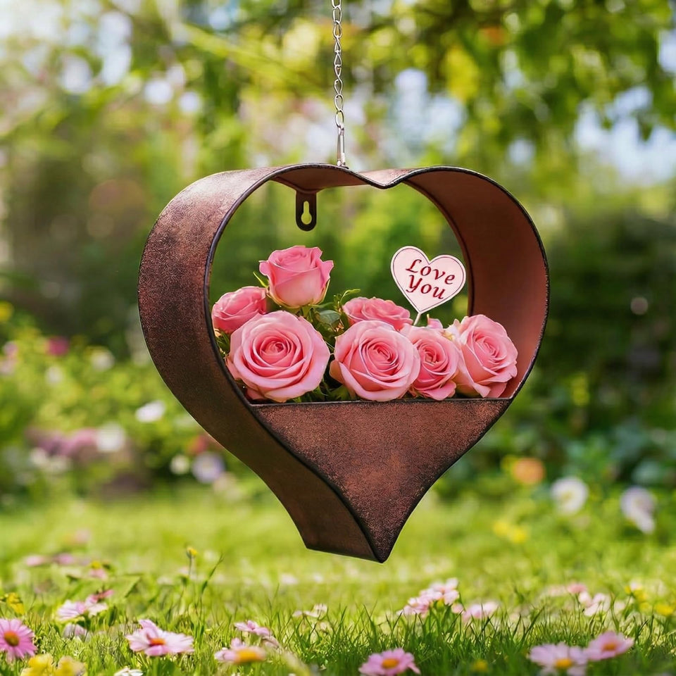 Philodwell heart-shaped hanging planter for indoor and outdoor display adds romantic charm to any space.