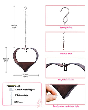 Philodwell heart-shaped design blends elegance with practicality for balcony or window decor.