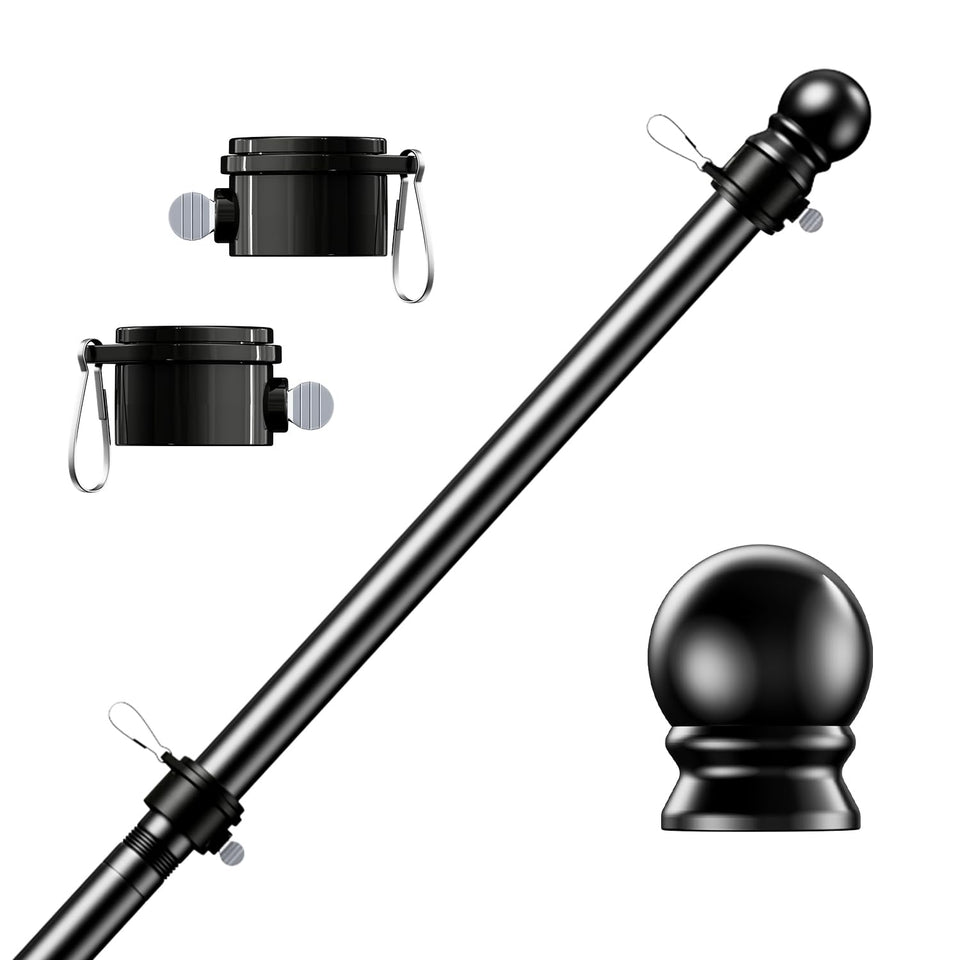 PHITRIC flag pole four-section assembly enables adjustable height for versatile porch display.