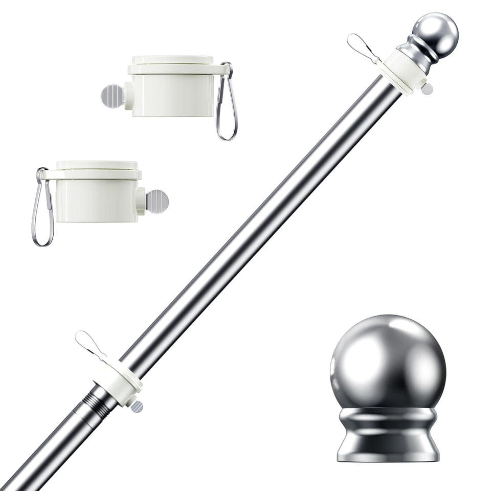 PHITRIC flag pole 5ft assembly shows modular sections for quick outdoor setup.