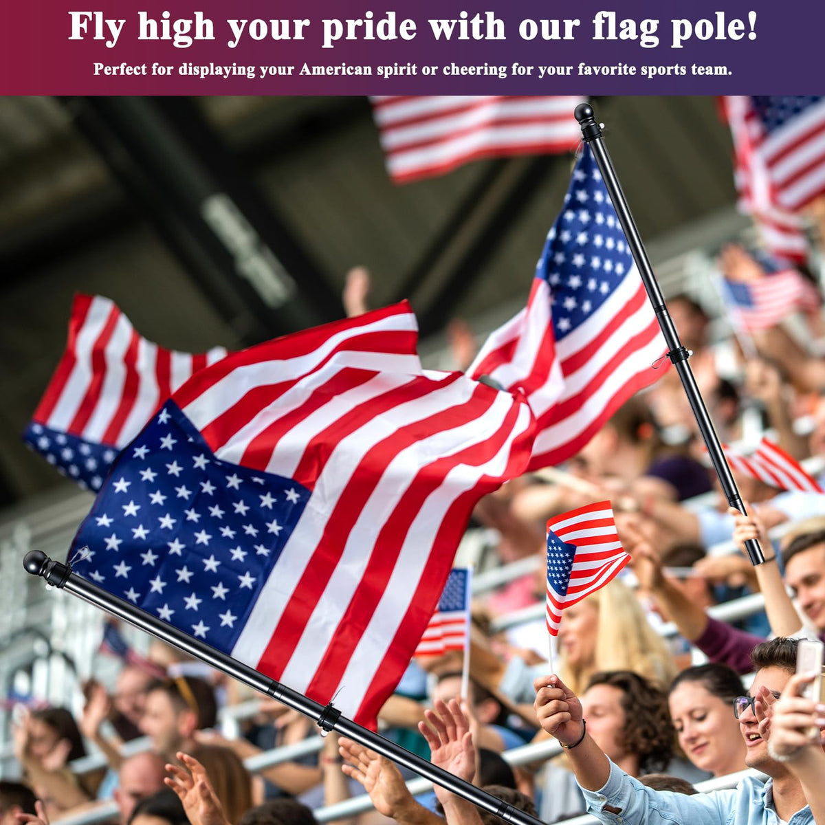 PHITRIC flag pole 5-section design enables easy disassembly.